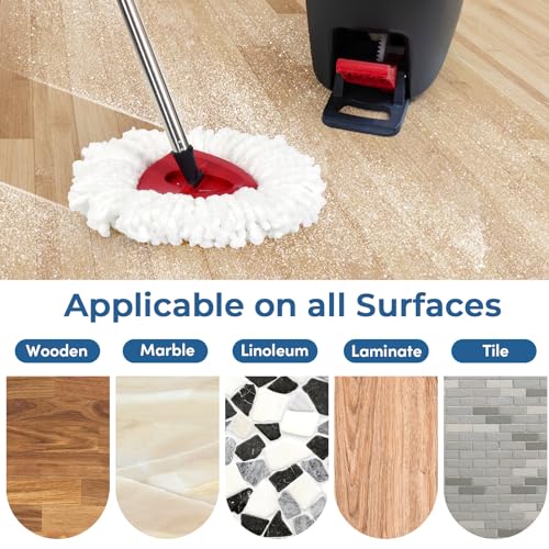 Matthew Cleaning 3Pack White Microfiber Spin Mop Replacement Head Compatible with EasyWring Spin Mop Replace Head-EasyWring High Absorbency,Machine Washable,Microfiber Spin Mop Refills - color: White, size: 3 Count