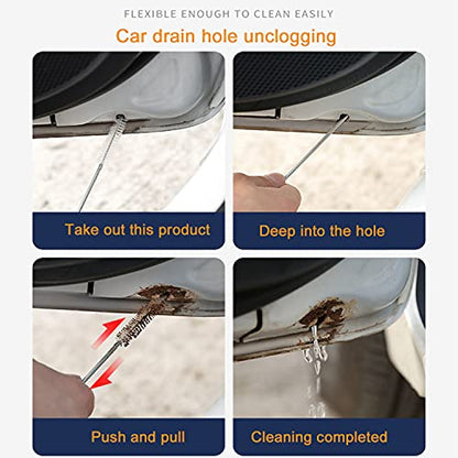 JSONO Refrigerator car sunroof Drainage Internal Long Hose Nylon Spring Fridge Drain Hole Dredging Tool Bendable Frozen Water Clog Remover Cleaning Brush for Kitchen Drain Pipe(155+6cm)