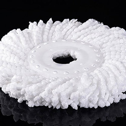 3 Pack Mop Head Replacement Spin Mop Replacement Head Microfiber Spin Mop Refills Easy Cleaning Round Shape Standard Size - color: 3 Pack-white