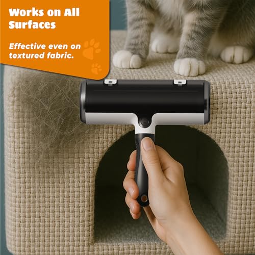 Pet Hair Remover and Reusable Lint Roller - Cat and Dog Hair Remover for Couch, Furniture, Carpet, Clothing and Bedding - Portable, Multi-Surface Fur Removal Tool (Gray) - color: Gray