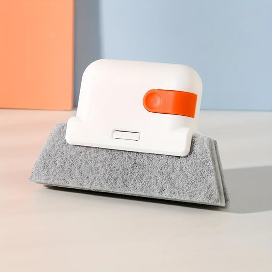 2-in-1 Window Cleaning Brush, Multifunctional Groove Cleaning Brush Bristle Scrubber for Window Tracks, Sliding Door Rails, Kitchen Gaps and Tight Corners - color: Orange