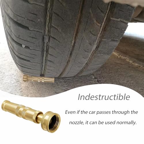 High-Pressure Brass Adjustable Twist Nozzle, Garden Hose Heavy Duty Nozzle Sprayer for Car Washing, Cleaning,Patio, Lawn,2-Pack ﻿ - size: 1.2*1.2*4