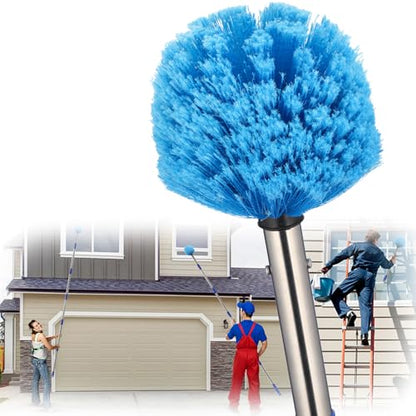 Duster with 6 FT Extension Pole - Medium Bristle Brush for Ceiling, Wall, and Indoor/Outdoor Cleaning, Lightweight Stainless Steel (6 FT) - size: 6 FT