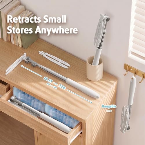 6ft Extendable Duster Handle with 40 Refills, Compatible with Swiffer Duster, Disposable Microfiber Dusting Pads for Home Cleaning, Ceiling, Fan, Window, Hard-to-Reach Areas - color: 40 Count+ 1 Extended Handle