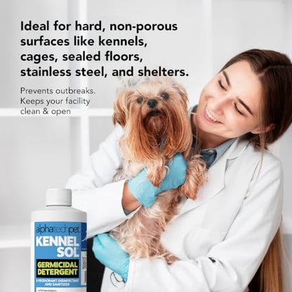 KennelSol Dog Crate Cleaner & Disinfectant for Kennels, Cages, Floors, Litter Boxes & Hard Surfaces | EPA-Registered, Kills Bacteria & Viruses, Parvo Disinfectant | 16 Fl Oz - size: 16 Fl Oz (Pack of 1)
