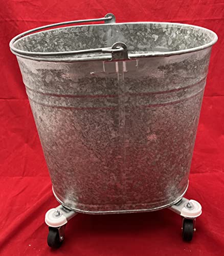 35 Quart Metal Mop Bucket with 2" Casters
