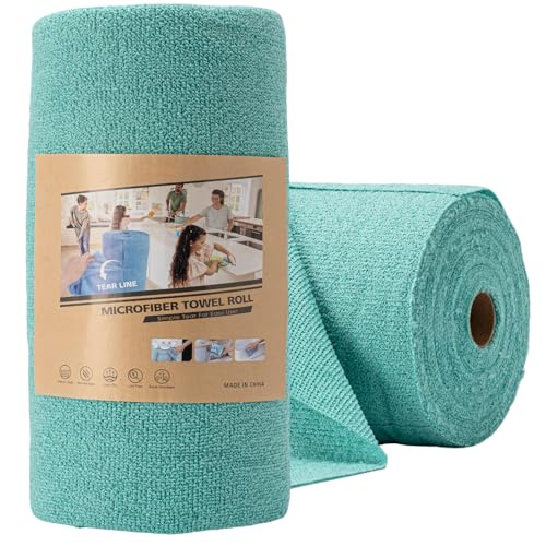 Reusable Microfiber Cloth, 75-Pack,Tear Away Microfiber Towels,(12" x 12") Washable,Perfect for Kitchen, Bathroom and Dish Cleaning (Blue) - color: Blue