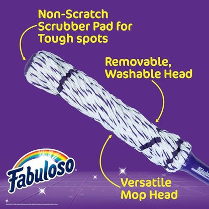 Fabuloso Twist Mop, Self Wringing Floor Mop with Non Scratch Scrubber and Removable Washable Head for Hardwood, Tile, Vinyl and Laminate Floors Cleaning System, 53 Inch Tall - size: Twist Mop