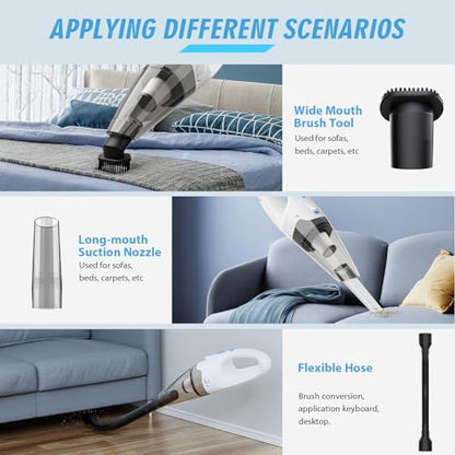FUOAYOC Handheld Vacuum Cordless,Car Cordless Rechargeable