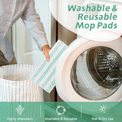 Microfiber Mop Pads Replacement for Quick Shine Hard Surface Floor Polish Mop: Washable & Reusable Mop Pad,Wet Dry HardFloor Cleaning Refills (6 Pack) - size: 6 Pack