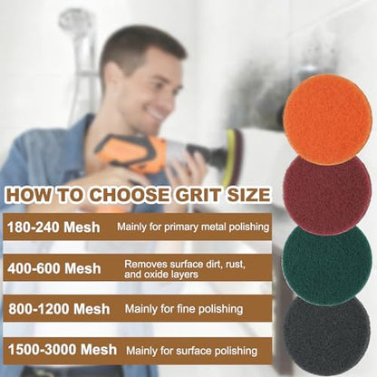 uxcell 8Pcs Scrubber Scouring Pad, 5 Inch 800 Grits Drill Power Brush Hoop and Loop Scrub Pads Discs Polishing Pad for Household Furniture Automotive Cleaning, Dark Red - color: Dark Red, size: 5 Inch 800 Grits