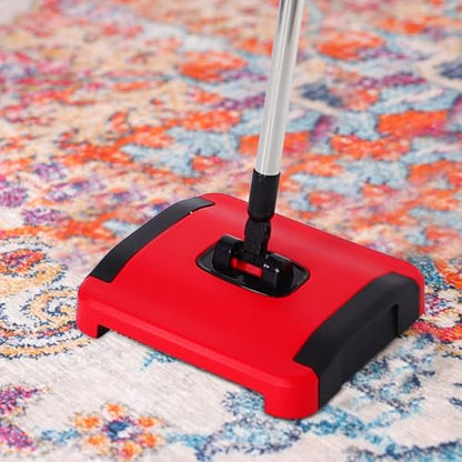 GALPADA Cordless Manual Sweeper with Adjustable Height and Powerful Vacuum for Pet Hair Removal Carpets and Hard Floors Lightweight Floor Sweeper for Home Office and Rugs Cleaning