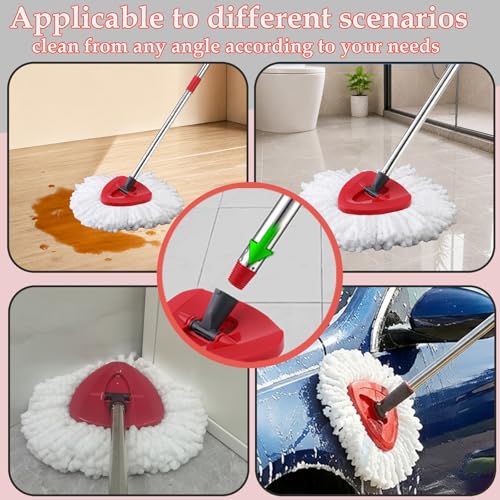 9+1 Pack Spin Mop Replacement Head for Ocedar, 100% Microfiber Mop Heads Replacements Compatible with Ocedar Easywring 1-Tank System, 360 Degree Spin Mop Refill for Easy House Cleaning Floor Mopping