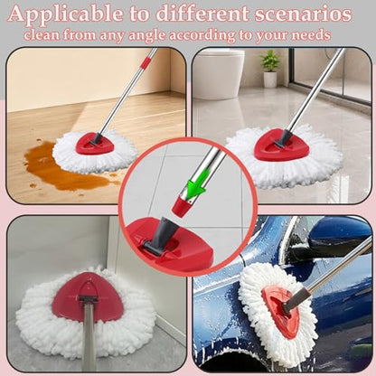 9+1 Pack Spin Mop Replacement Head for Ocedar, 100% Microfiber Mop Heads Replacements Compatible with Ocedar Easywring 1-Tank System, 360 Degree Spin Mop Refill for Easy House Cleaning Floor Mopping