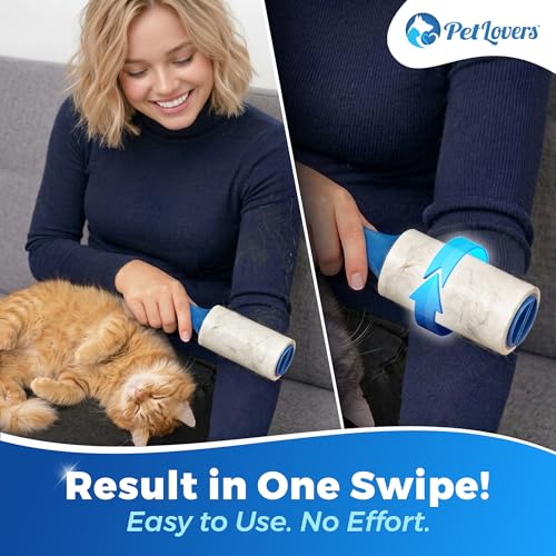 PetLovers Extra Sticky Lint Roller Value Set 200 Sheets for Pet Hair Removal, Dog and Cat Lint Remover 2 Pack - size: 2 Pack
