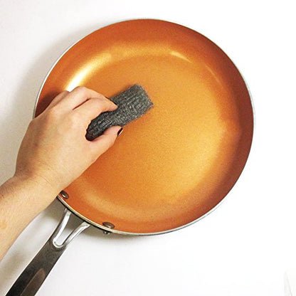 24 Pad Steel Wool 2.5"x1" Cleans Shines Kitchen Bathroom Grill Stainless Cleaner