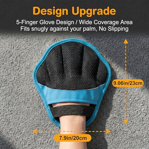 Pet Hair Removal Glove for Dogs & Cats, Reusable Pet Hair Remover Tool, Magic Brush Pet Hair Remover for Furniture, Carpet & Laundry, Non-Slip Five-Finger Pet Hair Glove for Dog Hair & Cat Hair - color: BLUE