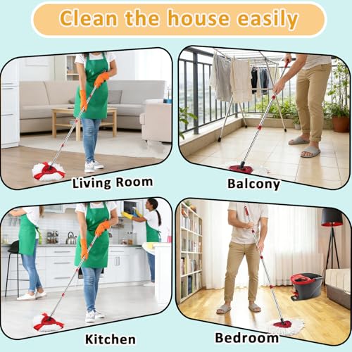 3 Pack Mop Refill Replace Heads Compatible with O-Cedar Easywring Spin Mop Head Replacement Refills for Ocedar, Microfiber Refills, Triangle Head Cover Base, Machine Washable and Easy-to-Replace
