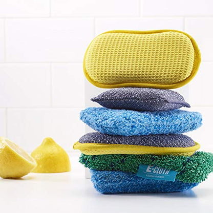 E-Cloth Washing Up Pad, Premium Microfiber Non-Scratch Kitchen Dish Scrubber Sponge, Ideal for Dish, Sink and Countertop Cleaning, 100 Wash Guarantee, Yellow, 1 Pack - color: Yellow, size: 1 Pack