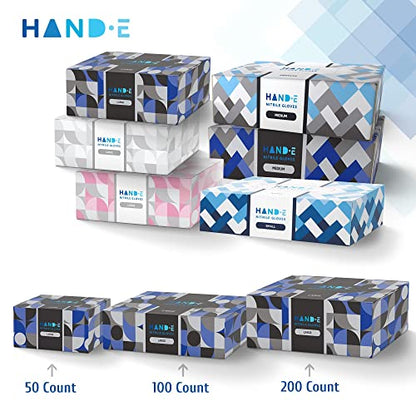 Hand-E Touch Black Nitrile Disposable Gloves Small, 50 Count - BBQ, Tattoo, Hair Dye, Cooking, Mechanic Gloves - Powder and Latex Free - style: Small
