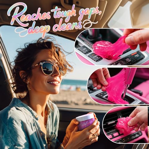 ASFSKY Car Cleaning Gel (Purple,Grape) Dust Cleaning Putty Universal Car Interior Cleaner Keyboard Dust Remover Car Slime Gifts for Men Women girl（1 pack） - color: Light purple