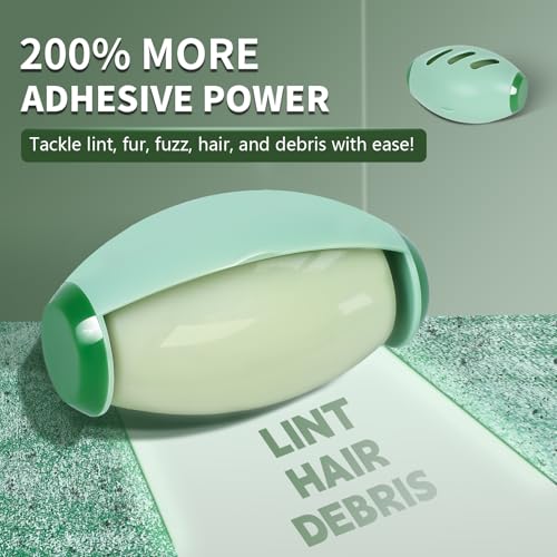 Reusable Lint Roller for Pet Hair, Extra Sticky Lint Roller for Clothes, Portable Washable Mini Lint Roller, ForestGreen-MediumAquamarine, 2.539in*3.9in