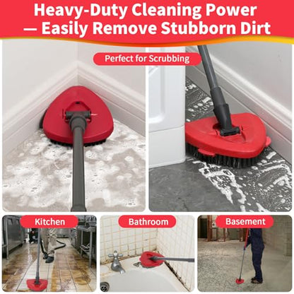 2 Pack Scrub Brush Heads for O ceda Scrubber Mop EasyWring 1-Tank | Stainless Steel & Nylon Bristles, Tile, Bathroom, Kitchen, Deck, Garage Floor, Deep Cleaning - size: Scrub Brush-1TANK-SET