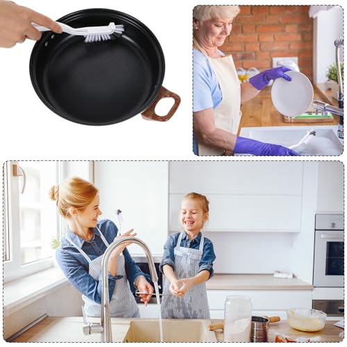 JJUNW 2Pcs Kitchen Scrub Brush, Angle Cleaning Brush, Right Angle Scrub Brush for Sink Household Dish Pot Pan Edge Corners, for Small Space Crevice Cleaning with Stiff Bristles (2)
