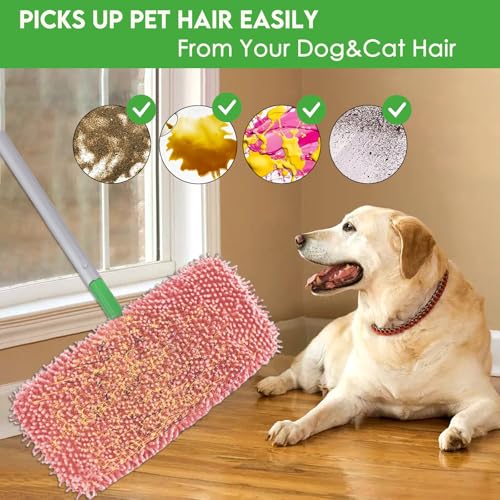 Reusable Microfiber Mop Pads - 4 Pack Washable Wet Pads Refill for Mopping Floors, Pink (Mop is not Included) - color: 4 Pack (Pink)