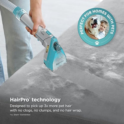 Shark StainStriker HairPro | Portable Carpet, Upholstery & Rug Cleaner | 3 Tools | Self-Cleaning | Perfect for Pets | Ultra-Powerful Stain & Odor Remover | Pet & OXY Solutions | Teal | PX253BRN - style: StainStriker w/ HairPro + 3 Tools