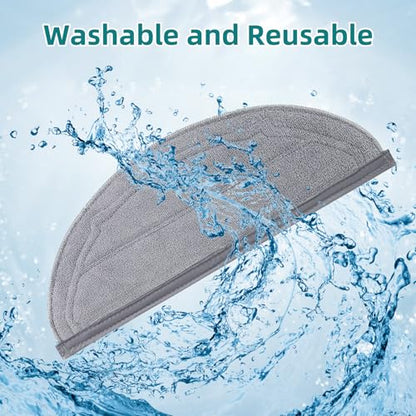 VIEWALL 6 Pack Reusable Mop Pads for Roborock Q10 S5 / Q10 S5+ / Q10 VF / Q10 VF+ / Q10V / Q10V+, Microfiber Washable Mop Cloth, Replacement Parts & Accessories