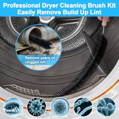 XANGNIER 5 Pack Dryer Vent Cleaner Kit,Flexible Dryer Lint Brush Vent Cleaner,Dryer Lint Trap Cleaning Tool,Laundry Room Essentials Lint Remover Accessories,Household Cleaning Tools - color: Multicolor