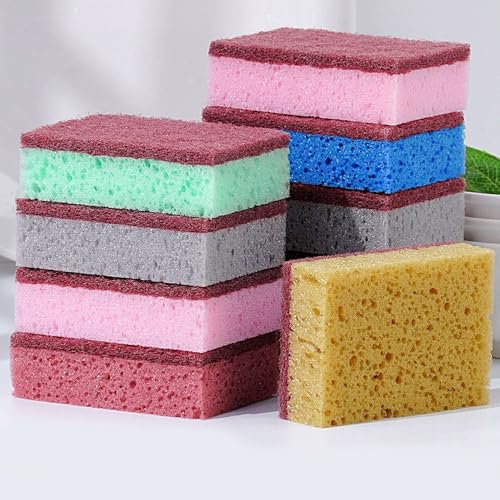 Non-Scratch Household Cleaning Sponges- Scrubbing Dish Sponge Ideal for Washing Kitchen,Dishes, Bathroom &More - 3 Kitchen Cleaning Sponges