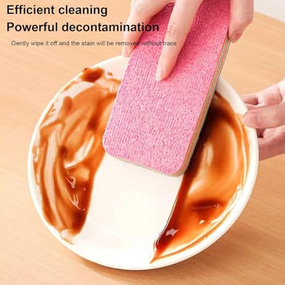 Multi-Layer Sponge Cloth, Microfiber Material, Pink, Peelable Sponge, Absorbent Scrubber, Compact Design, for Kitchen Bowl Dish Pot Household Bathroom Window - color: 17×7×2.2cm