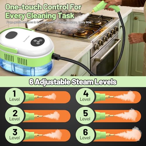 10-in-1 Steam Cleaner for Home, High Temperature & High Pressure, Steamer for Cleaning with 10s Fast Heating, Handheld Steam Cleaner with 37.19OZ Large Tank for Floor, Home, Furniture, Carpet and Car