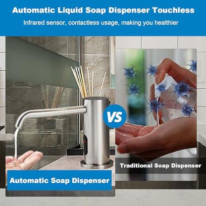 Touchless Automatic Soap Dispenser for Kitchen Bathroom Sink Built in Brushed Nickel Liquid Commercial Electric Soap Dispenser with Bottle and Pump Brushed Nickel - color: Brushed-liquid