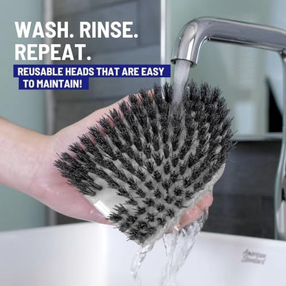 Moku Home Replacement Bristle Brush for Moku Home Extendable Tub Tile Shower Scrubber for Cleaning Non-Scratch (1x Bristle Brush (Gray)) - color: 1x Bristle Brush (Gray)