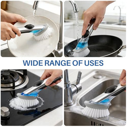 Dish Brush Refills 4 Pack, Grey Replacement BrushHeads Compatible with OXO Dish Brush & OXO DishScrubber - color: Gray