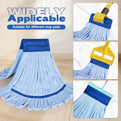 Large Microfiber Tube Mop Heads,Tube Wet Mop Refill (6 inch),Blue Heavy Duty Industrial Wet Mop Head Refill, Highly Absorbent,Commercial Mop Head Replacement,Machine Washable,Hardwood Floors(2)