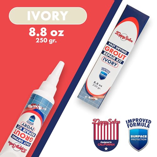 Tile Grout, Repair Kit, Restore & Renew Tile Joints Line, Fast Drying Tile Grout Paint Squeeze Tube for Bathroom Shower Kitchen Floor, Waterproof (8.8 oz, Ivory) - style: Ivory
