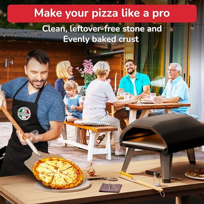 Senwosa Pizza Oven & Stone Brush with Scraper, Turning Fork & Bubble Popper Bundle - Essential Accessories & Tools for Any Pizza Oven - size: Set of 2