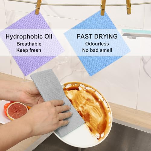 10 Packs Swedish Dishcloths for Kitchen, Reusable Paper Towels Compostable Swedish Dish Clothes for Kitchen and Household Use - color: Grey