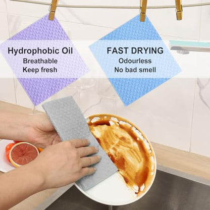 10 Packs Swedish Dishcloths for Kitchen, Reusable Paper Towels Compostable Swedish Dish Clothes for Kitchen and Household Use - color: Grey
