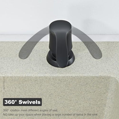 GAGALIFE Kitchen Sink Soap Dispenser - Sink Soap Dispenser Pump with 40" Silicone Soap Dispenser Extension Soap Tube (Matte Black), Say Goodbye to Frequent Refills G080-1B - color: Matte Black, size: with Hose