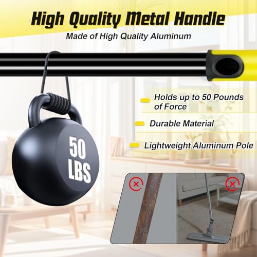 Professional Window Squeegee with 60" Extension Pole for Home | 2 in 1 Squeegee for Window Cleaning with Scrubber/ Rotatable Head for Car Glass Shower Indoor & Outdoor High Windows