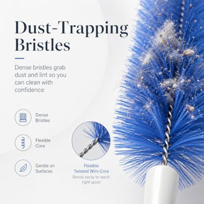 90° Flexible Ceiling & Fan Dust Magnet, Bendable Microfiber Head, Fan Cleaning Brush, Washable Dusters for Cleaning Fans, Blinds, Dryer Vents (2, Mixed Colors) - color: Mixed Colors