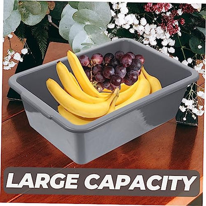 PRETYZOOM Commercial Plastic Utility Tote Bus Tub for Restaurant Rectangular Dish Washing Basin with Handles Multi-Purpose Storage for Dishes Toys and More
