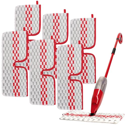 Spray Mop Pads Compatible with Oceda ProMist MAX Microfiber Spray Mop - Mop Replace Head for Dry/Wet Use - Reusable Washable Dust Mop Refills for Floor Cleaning,6 Pack - color: 6 Pack