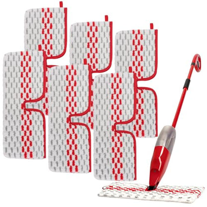 Spray Mop Pads Compatible with Oceda ProMist MAX Microfiber Spray Mop - Mop Replace Head for Dry/Wet Use - Reusable Washable Dust Mop Refills for Floor Cleaning,6 Pack - color: 6 Pack