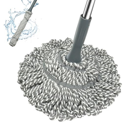 Self Wringing Mop - Easy Squeeze Twist Mop with 52.5 Inch Long Handle, Heavy Duty for Hardwood, Tile, Vinyl & Laminate Floors (Gray) - color: Gray001